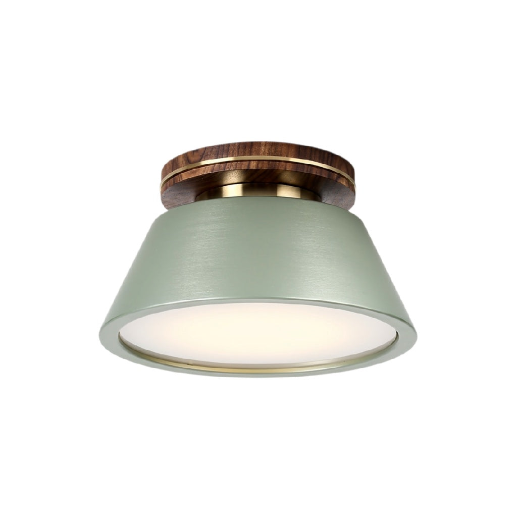 **Technische titel in het Nederlands:** Hanglamp met groene kap en houten details