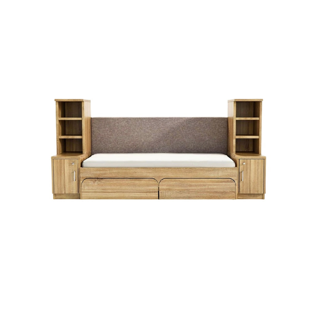 **Technische titel in het Nederlands: Multifunctioneel Bed met Opslag en Boekenplanken**